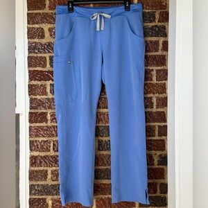 FIGS Kade Cargo Scrub Pants medium petite ceil blue